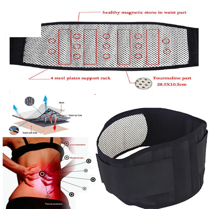 Tourmaline Self-Heating Magnetic Therapy Back Waist Support Belt